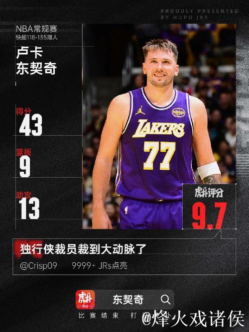 东契奇联手斯玛特轰下43分10篮板16助攻！